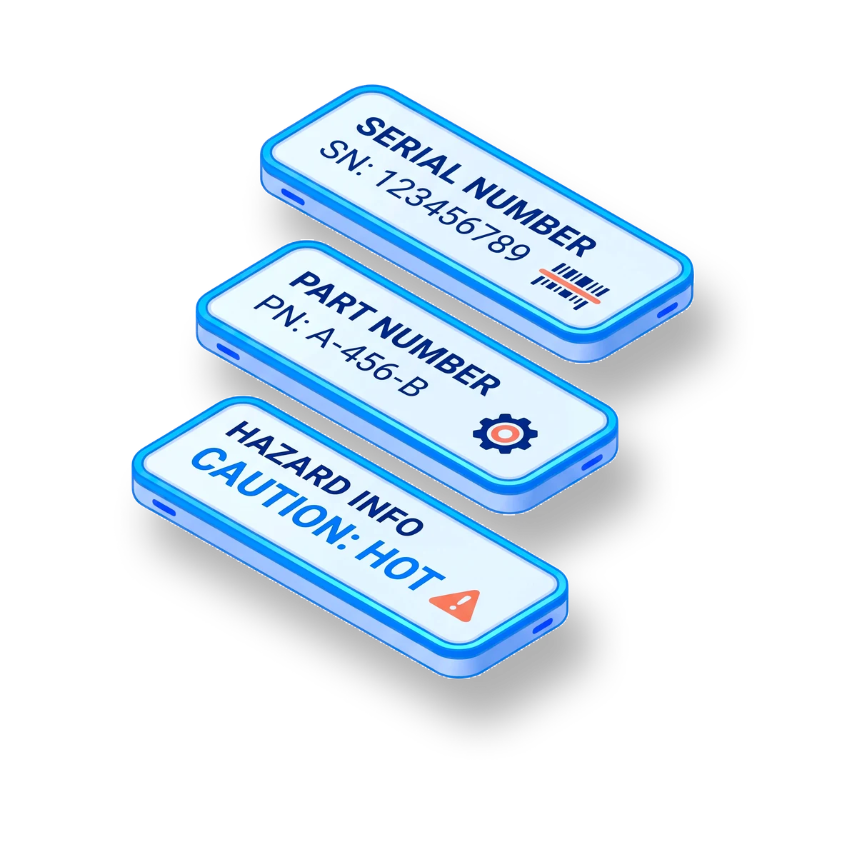 Loftware Cloud illustration showing labels connected to business data