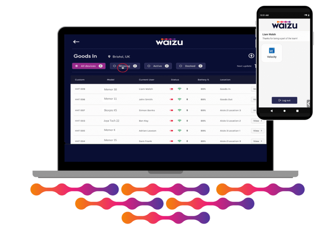 Waizu device identity interface and mobile sign-in screen